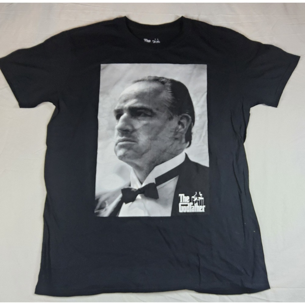 The Godfather Marlon Brando Graphic T-Shirt Black Men's Large Paramount Pictures